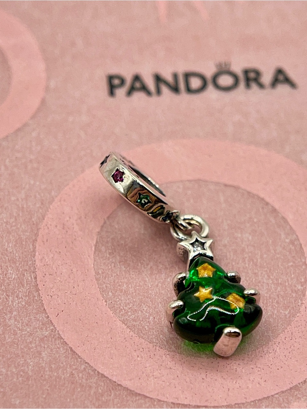 Pandora Green Murano Glass Christmas Tree Dangle Charm - Picture 4 of 6